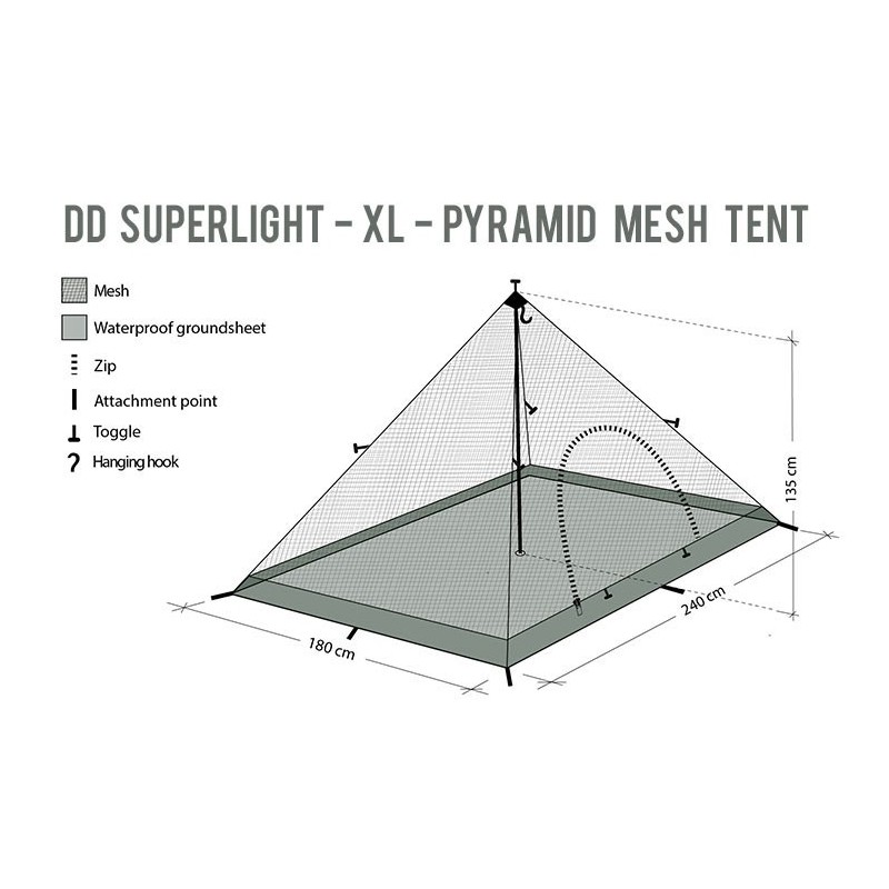 DD Tente super Light Pyramide XL + Mesh ( XL)