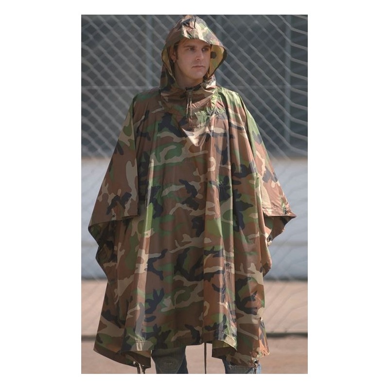 Poncho Ripstop 210x150 camo Woodland