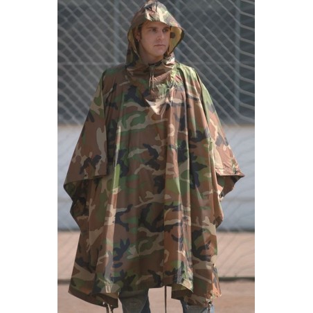 Poncho Ripstop 210x150 camo Woodland