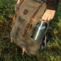 Petit Sac à Dos Bushcraft 27 L cuir et toile waxée