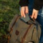 Petit Sac à Dos Bushcraft 27 L cuir et toile waxée